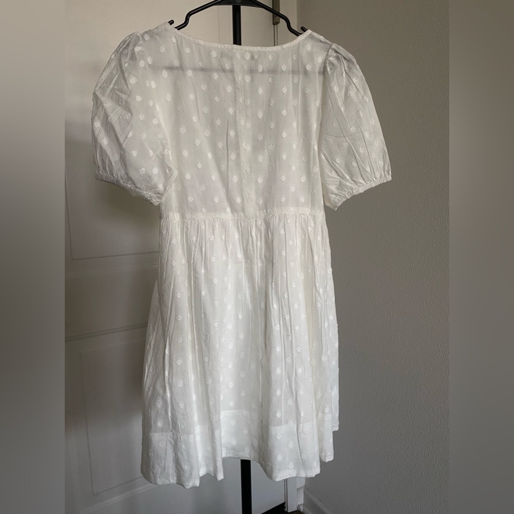 Urban outfitters white polka dot embroidered linen dress - Picture 2 of 3